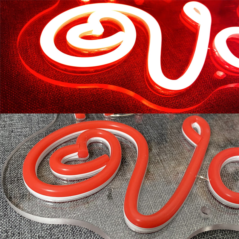 Happy Valentine's Day Artistic Font LED Neon Light Valentine's Day Theme Decoration