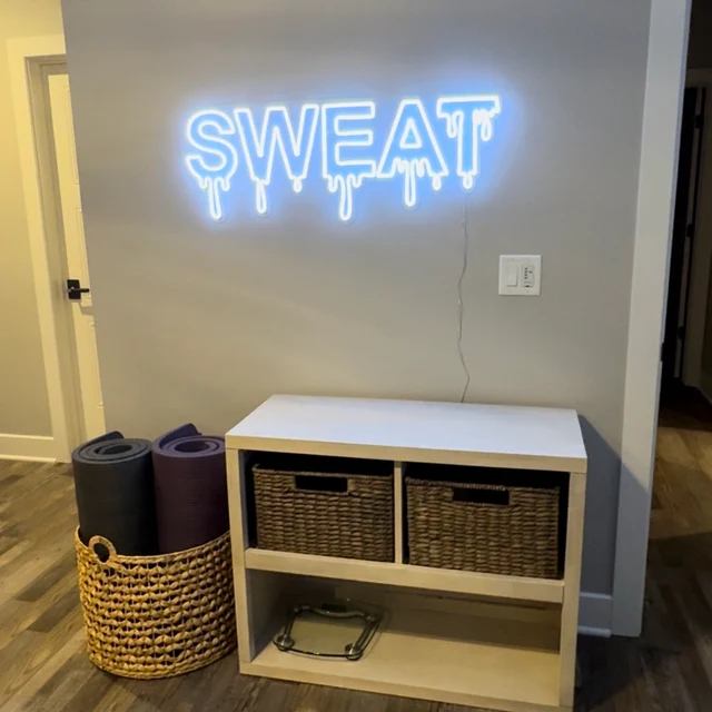 Dripping Sweat Led Sign Wall Decor Workout Neon Sign Gym Decor