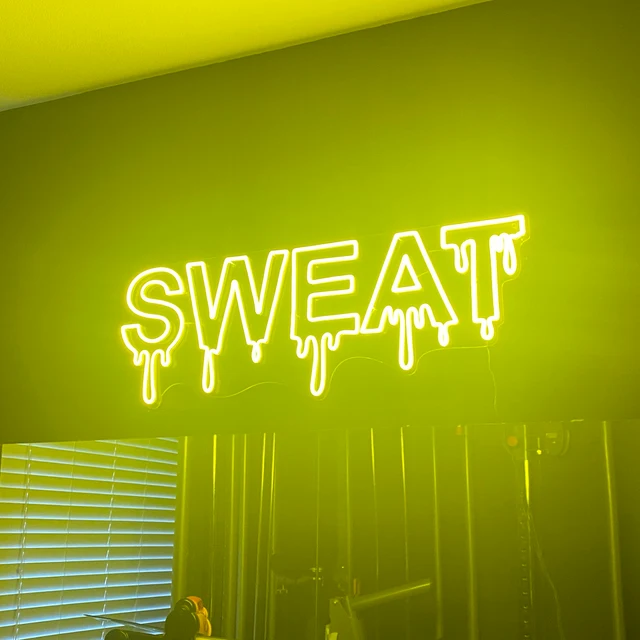 Dripping Sweat Led Sign Wall Decor Workout Neon Sign Gym Decor
