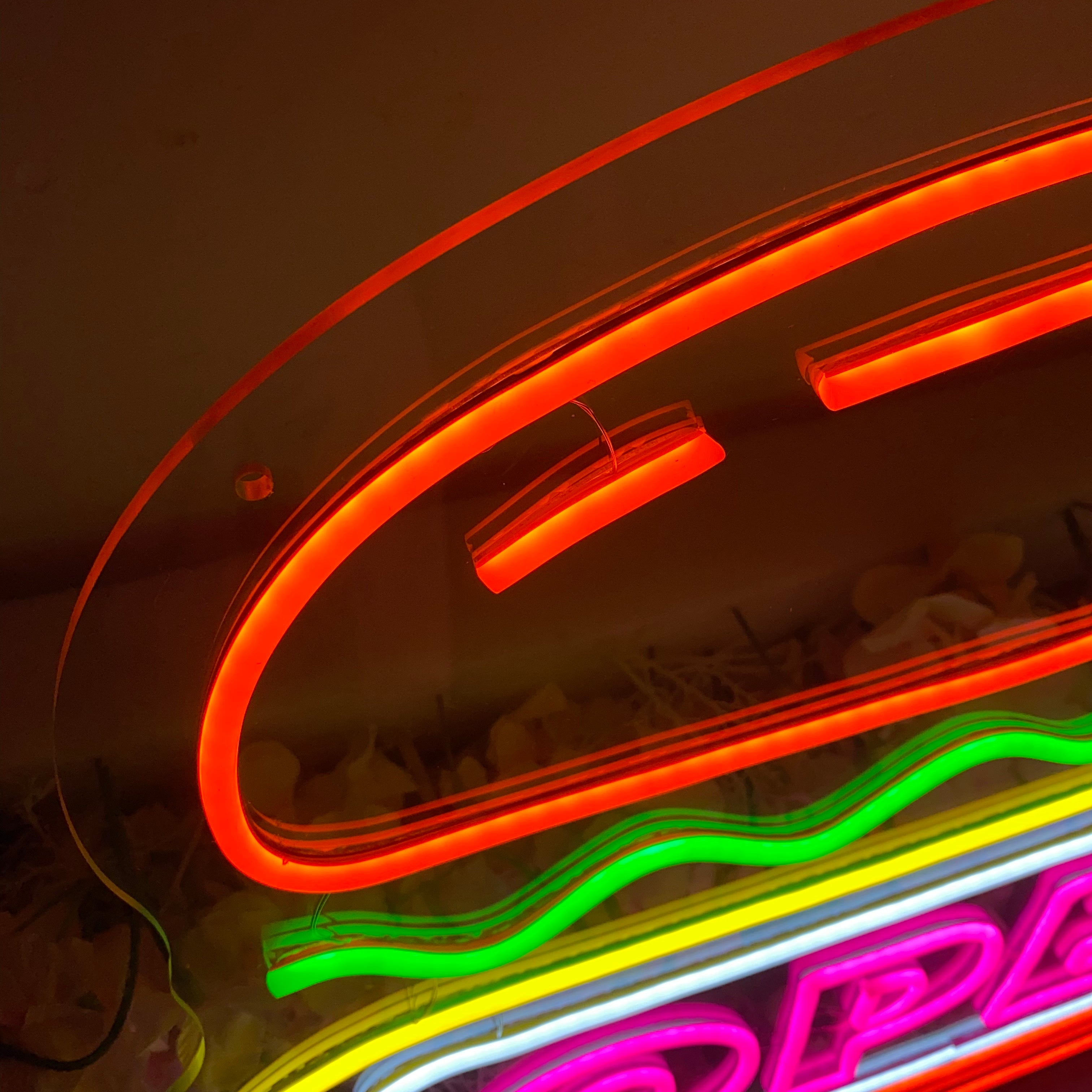 OPEN combine with hamburger Fast Food Shop Decoration