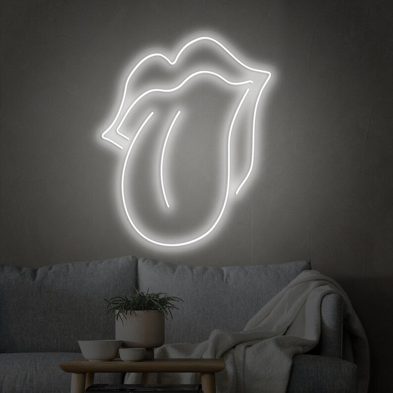Tongue LED Neon Sign Lips LED Neon Sign Mouth LED Neon Sign Wall Art Wall Decor
