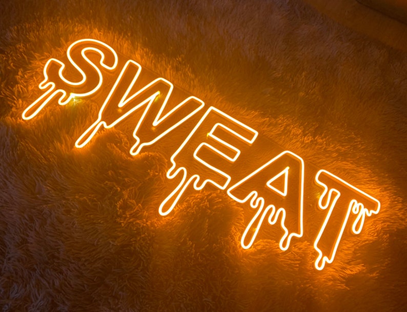 Dripping Sweat Led Sign Wall Decor Workout Neon Sign Gym Decor