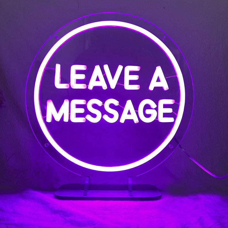 Leave A Message Table Sign Custom Wedding Audio Guestbook LED Neon Sign Light Wall Salon Decor Wedding Backdrop Decoration Personalized Gift
