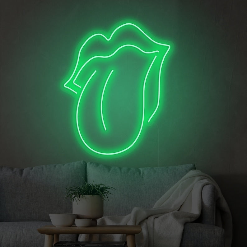 Tongue LED Neon Sign Lips LED Neon Sign Mouth LED Neon Sign Wall Art Wall Decor