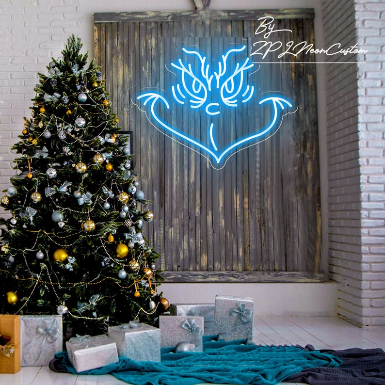 Grinch Christmas Neon Sign Custom Anime Sign Christma Eve Party Decoration Handmade Home Decor Personalized Gifts for Kids Anime Neon Art