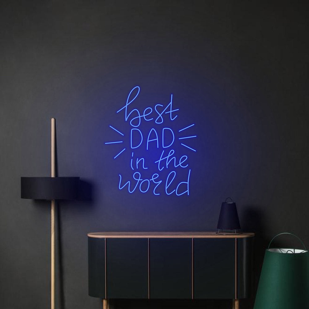 Best Dad in the World Home Neon Sign