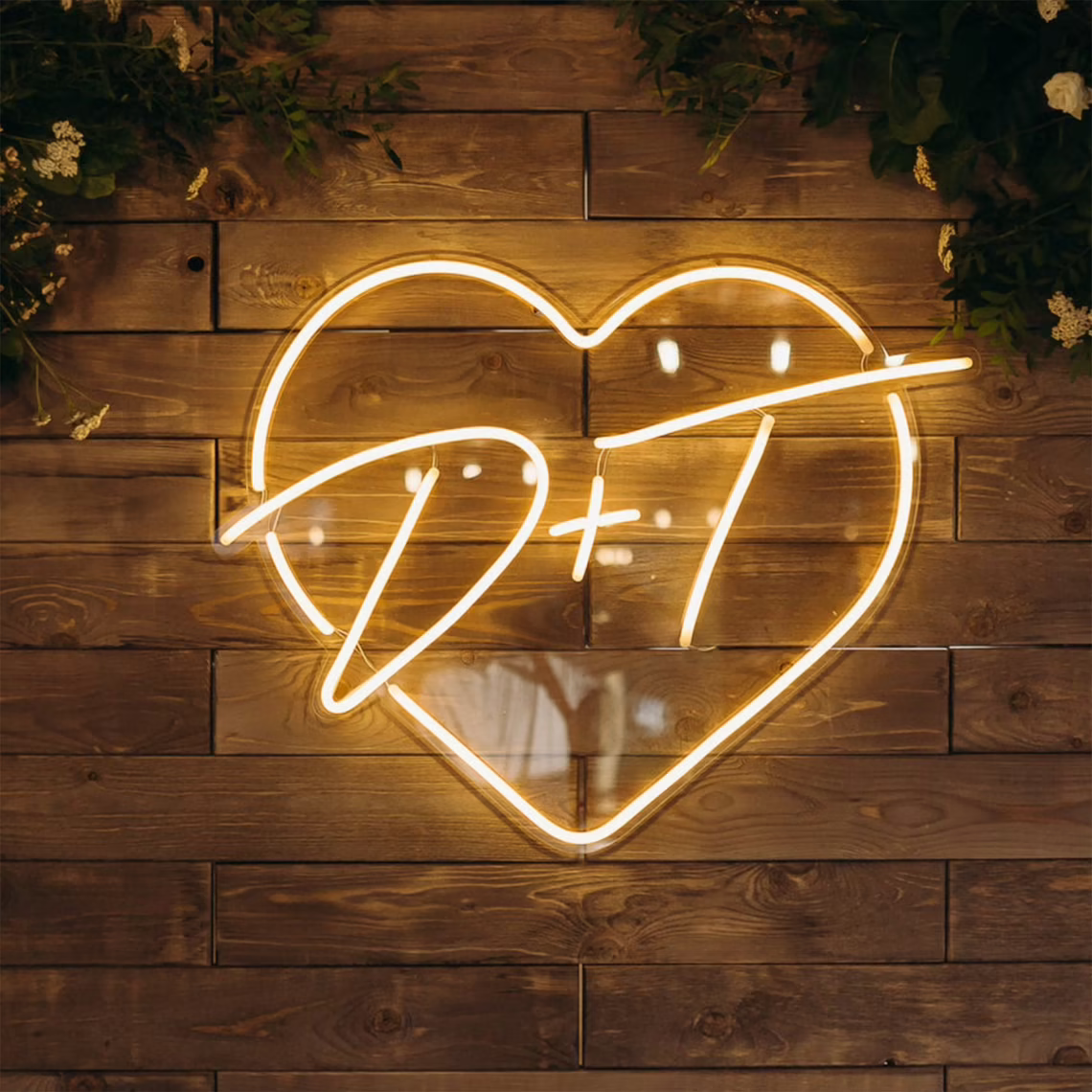 Custom Heart Initials Neon Sign