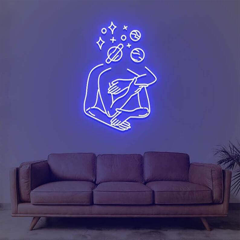 Abstract Space Star Hug LED Neon Sign