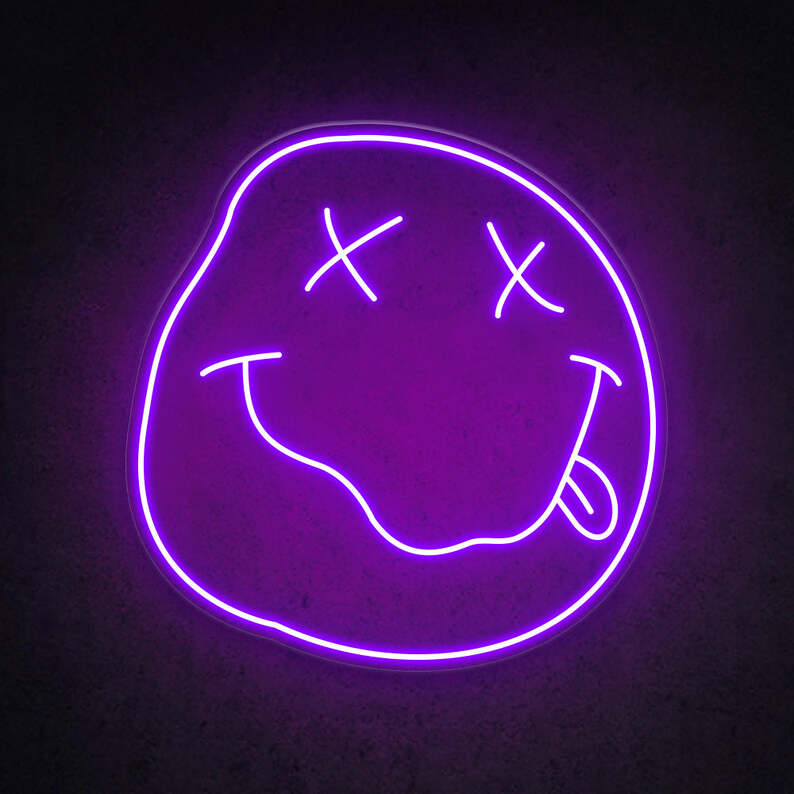 Melting Smiley Face LED Neon Sign