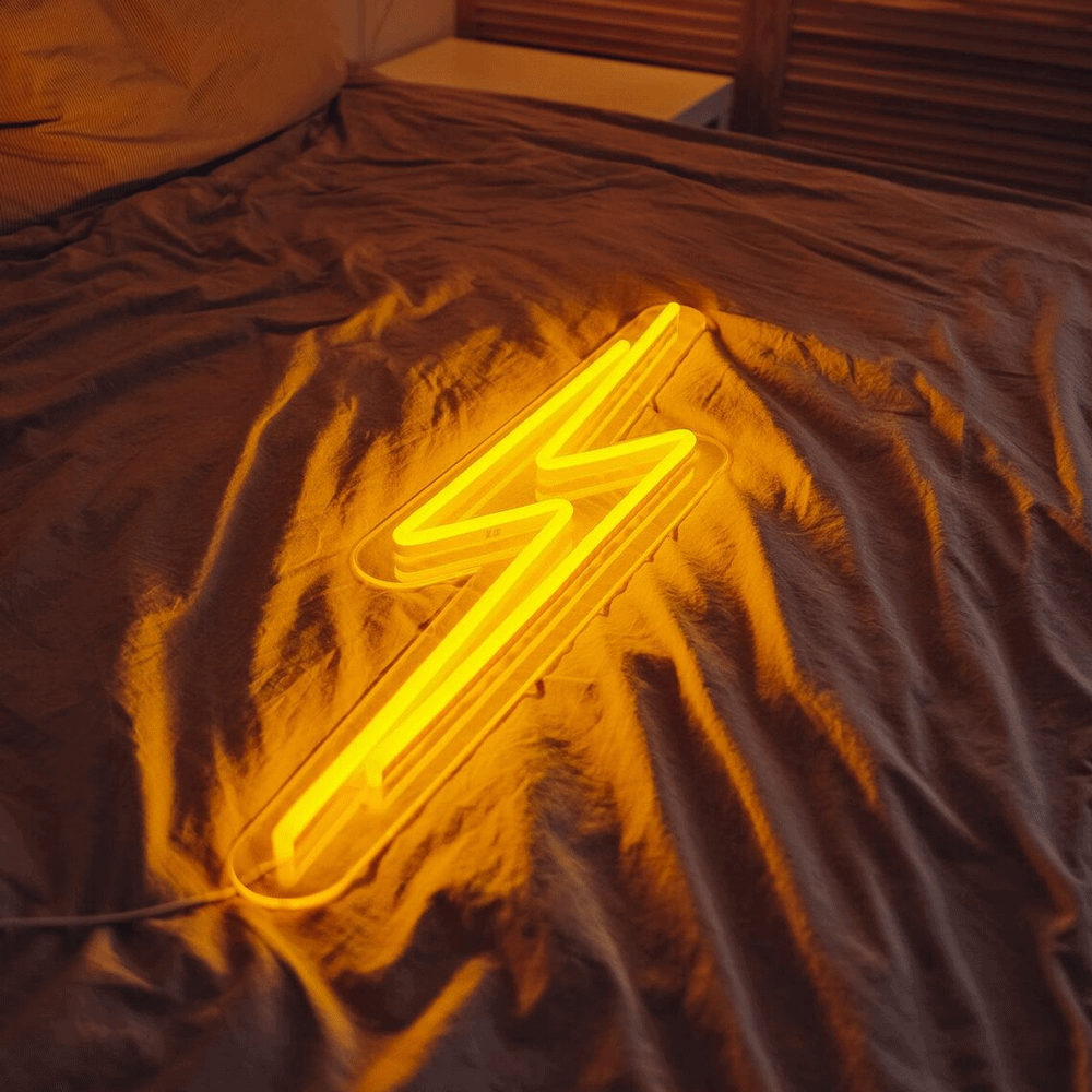 Lightning Bolt Neon Light Sign.