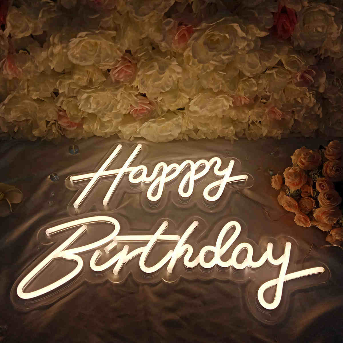 Merkury Innovations Happy Birthday Neon LED Sign – Warm White, USB Powered, 17 x 11.4, Party Décor Merkury Innovations Happy Birthday Neon LED Sign – Warm White, USB Powered, 17 x 11.4, Party Décor
