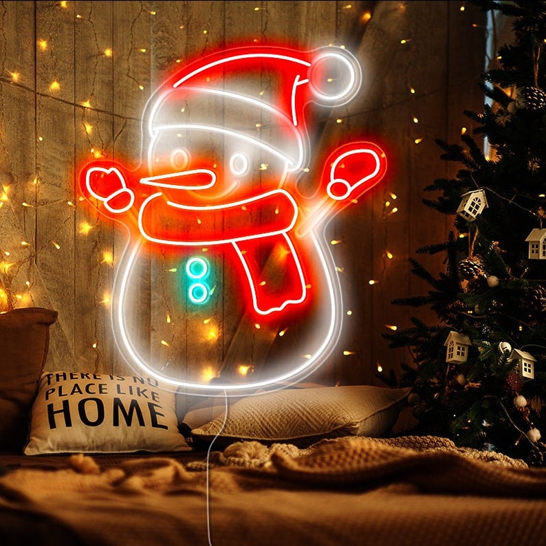 Cute Snowman Christmas Neon Sign
