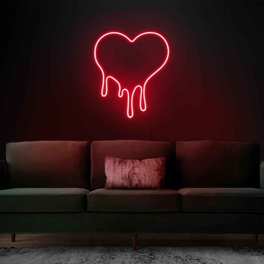 Dripping Heart Neon Sign