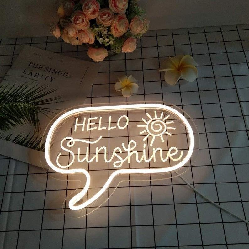 Hello Sunshine Cloud Neon Sign