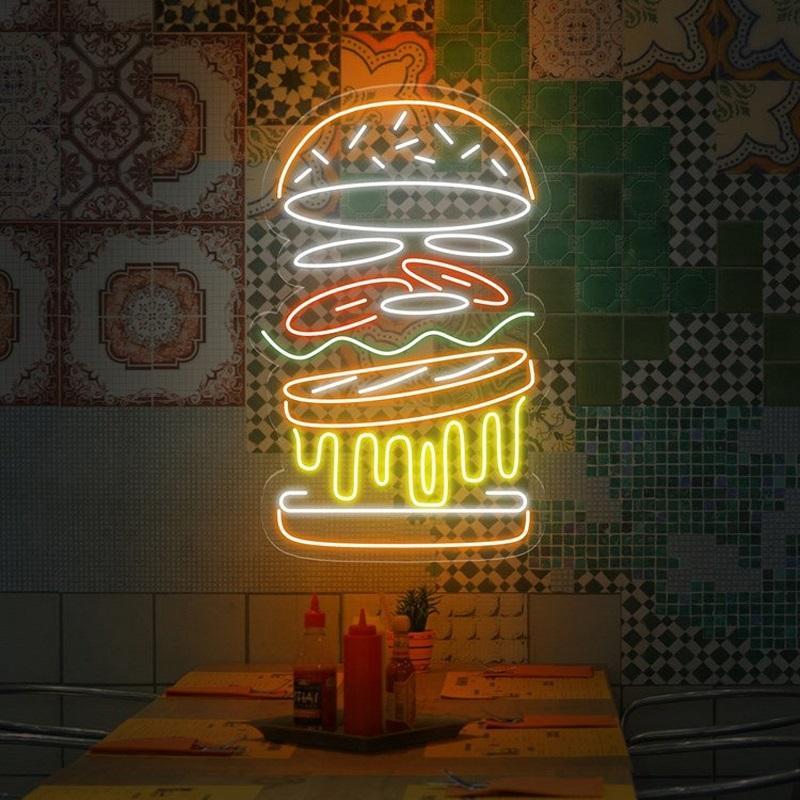 Hamburger LED neon sign