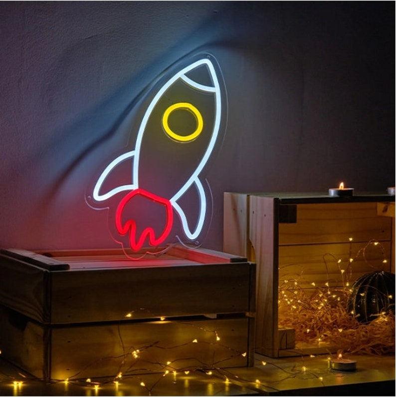 Space Rocket LED Neon Sign