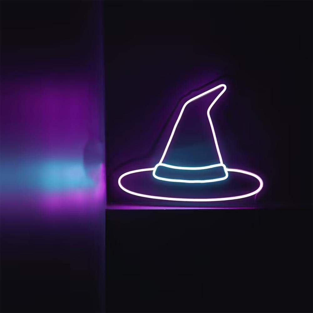 Halloween Witch Hat Neon Sign Light