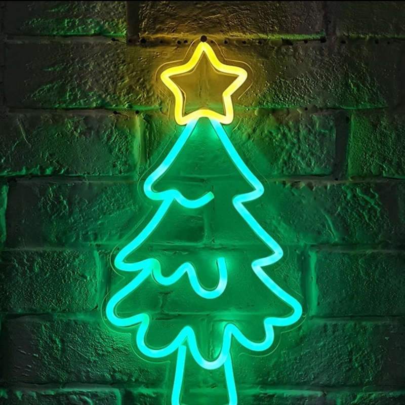 Christmas Tree Neon Sign For Bedroom, Room Decor | neon wall sign ...