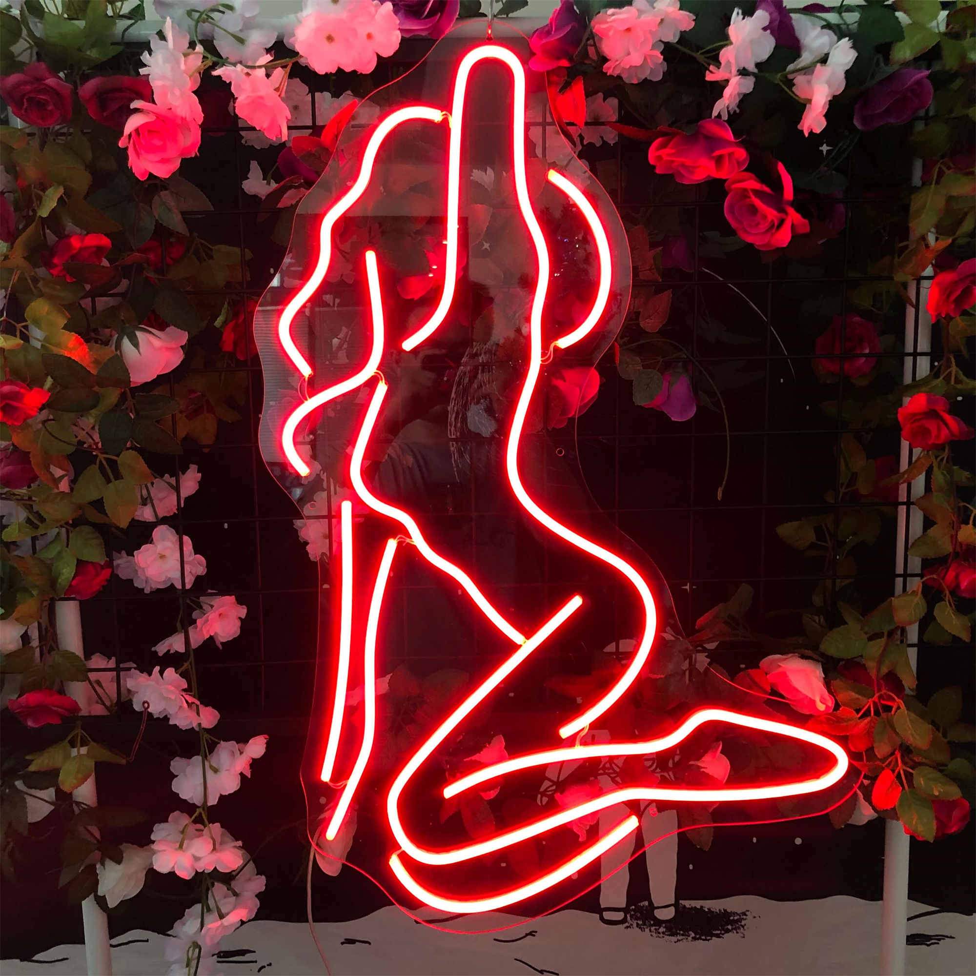 Patterned LED outdoor "sexy woman" neon light