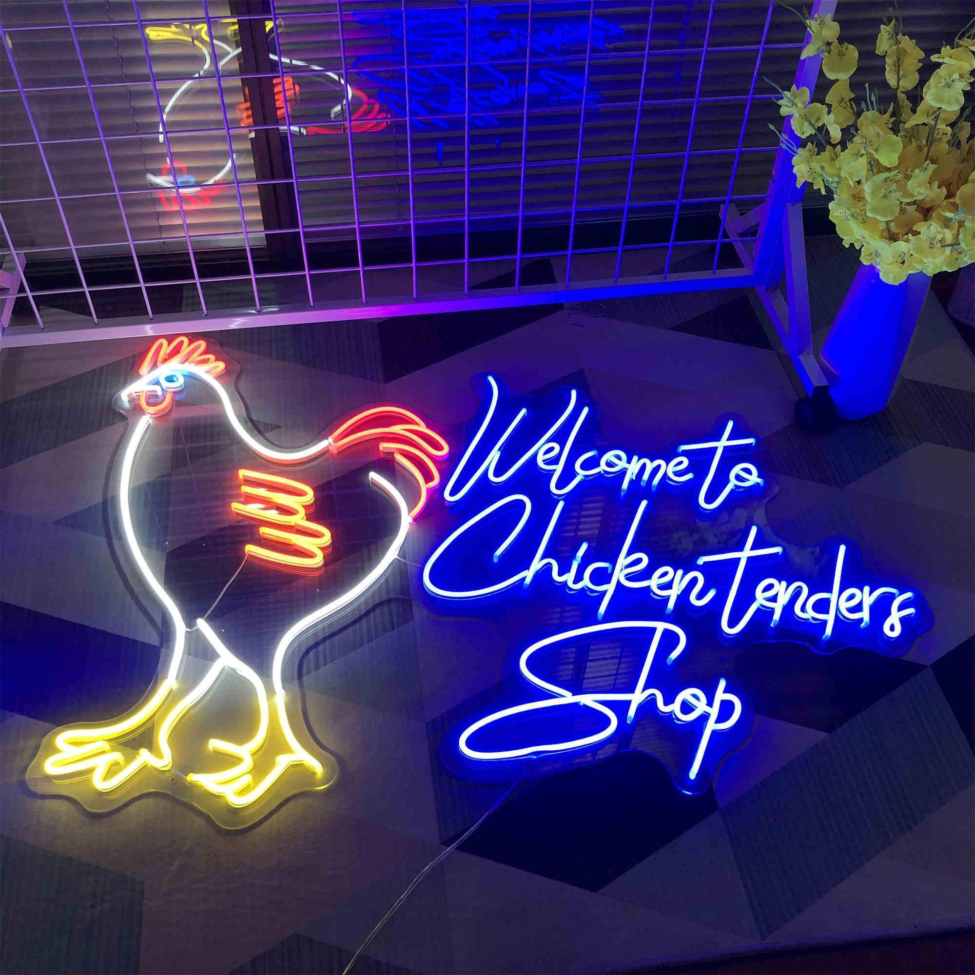 Welcome To Chicken Tenders Shop Neon Signs