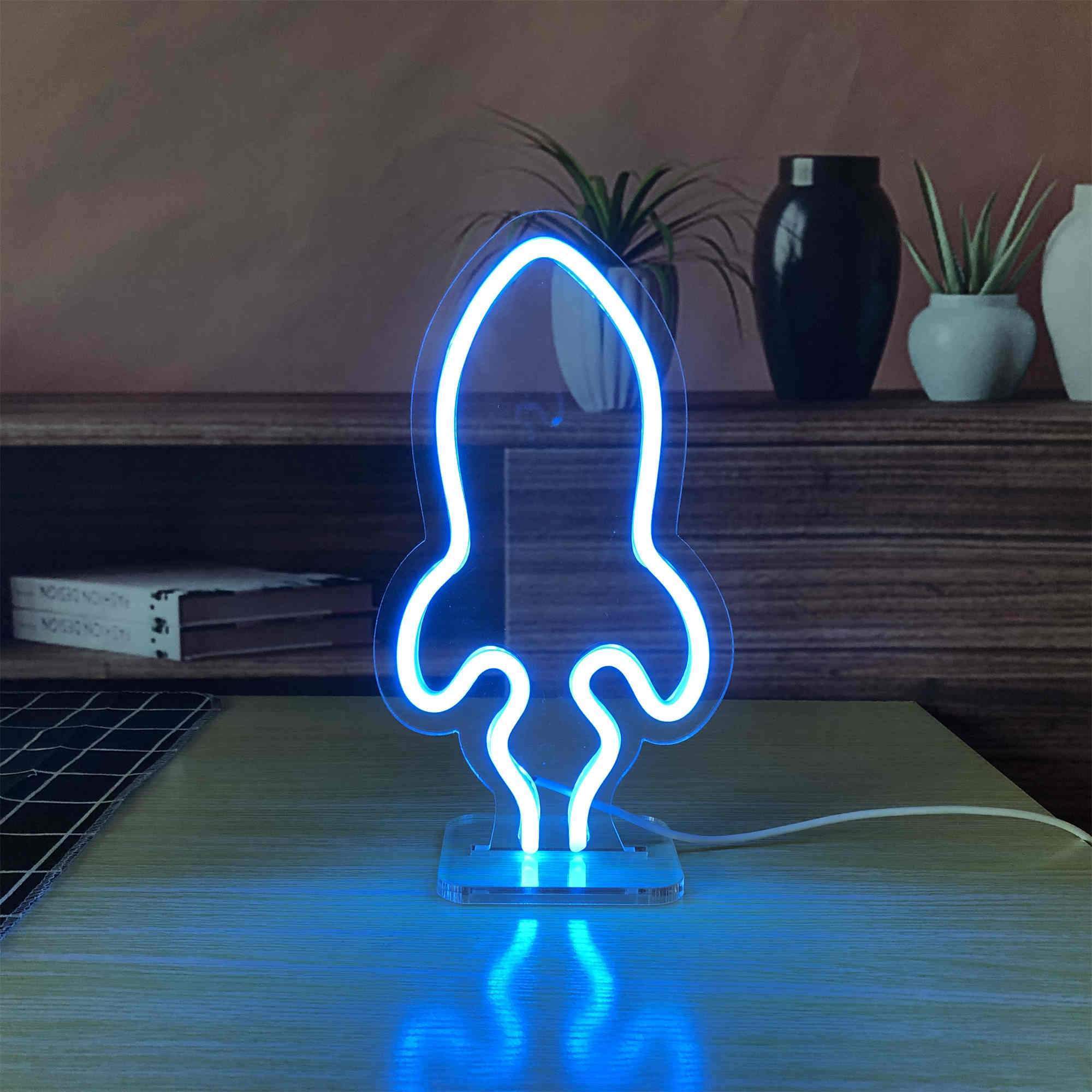Rocket Small LED Neon Sign Lights