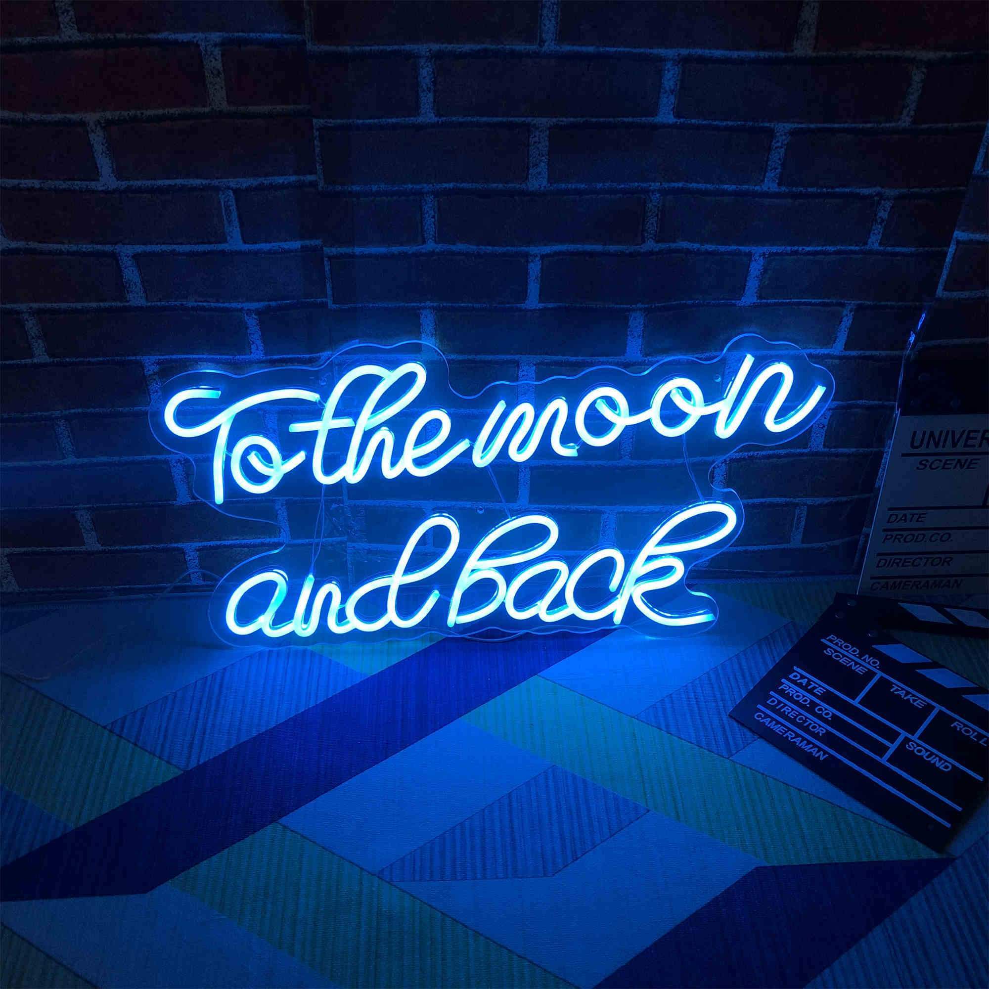 To The Moon And Back Neon Wedding Signs