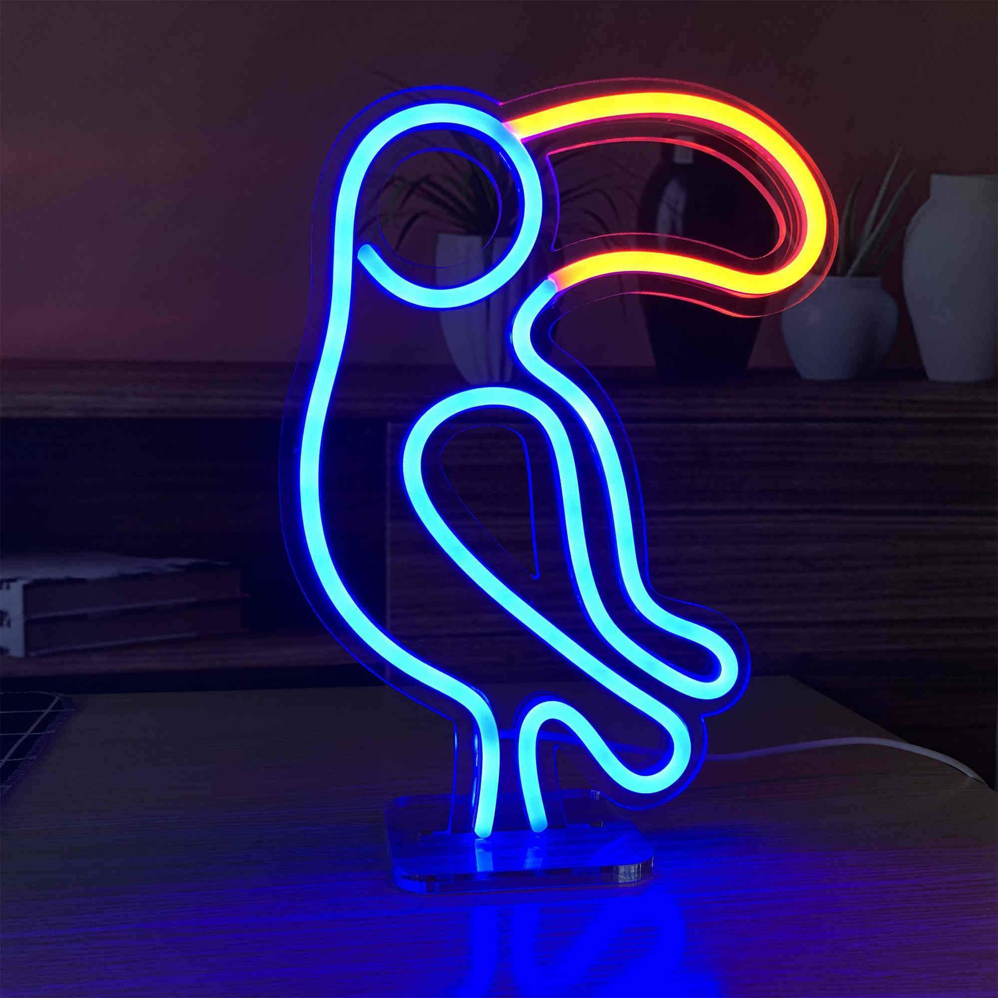 Parrot Small LED Neon Sign Lights