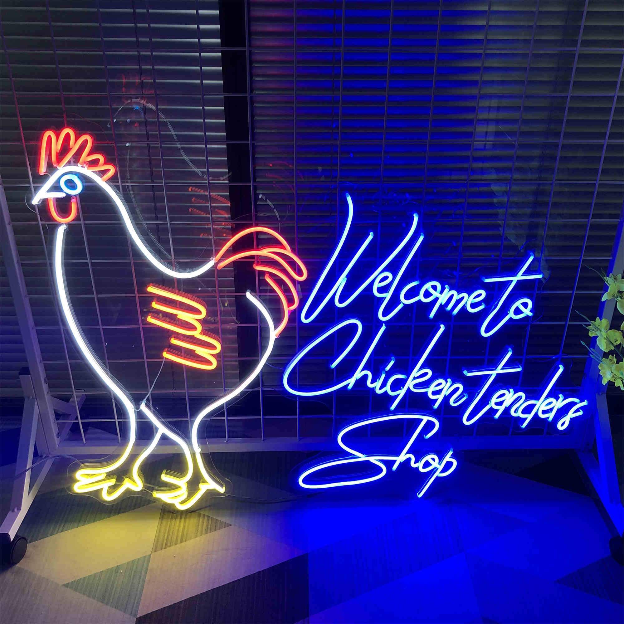 Welcome To Chicken Tenders Shop Neon Signs
