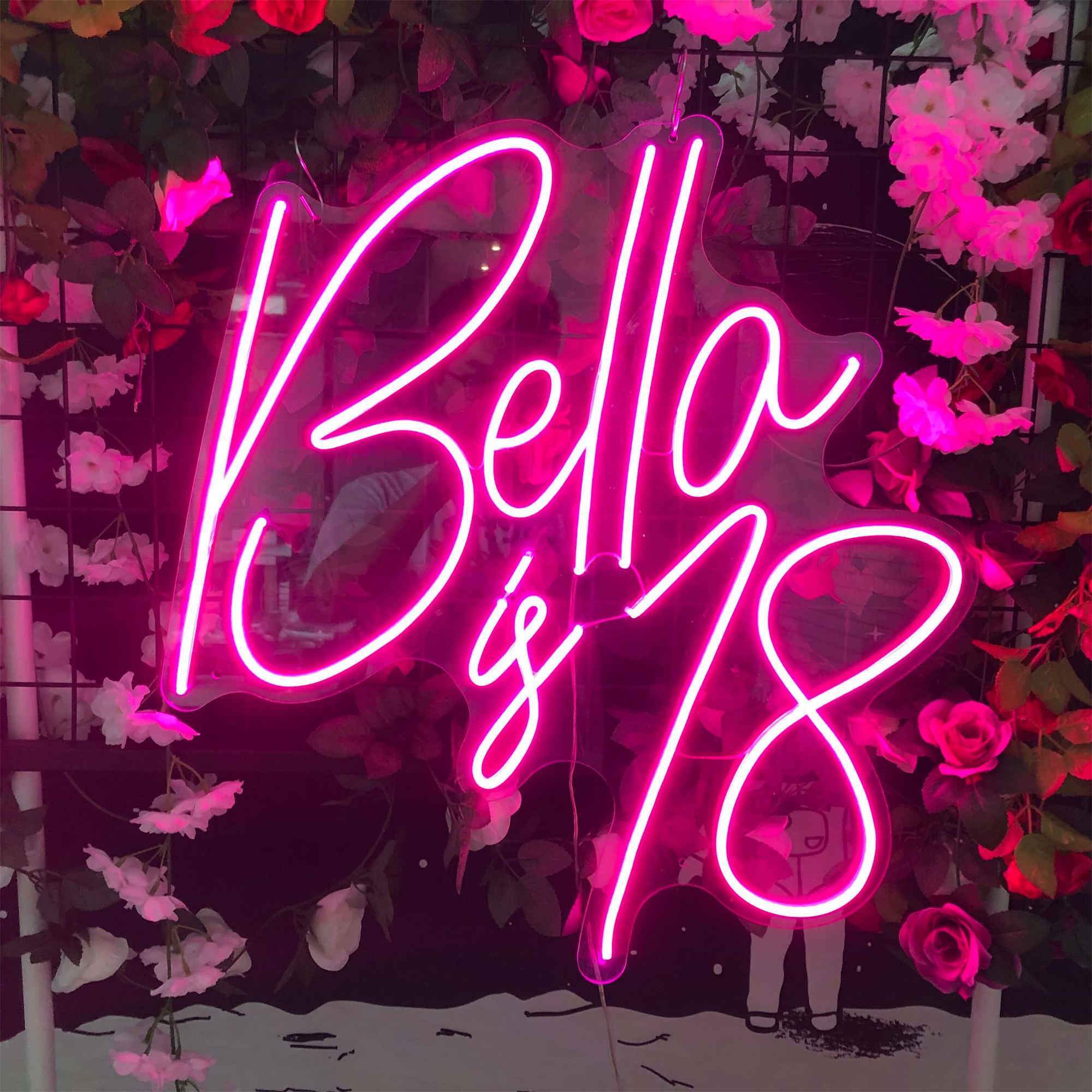 Bella Is 18 Neon Birthday Signs Lights