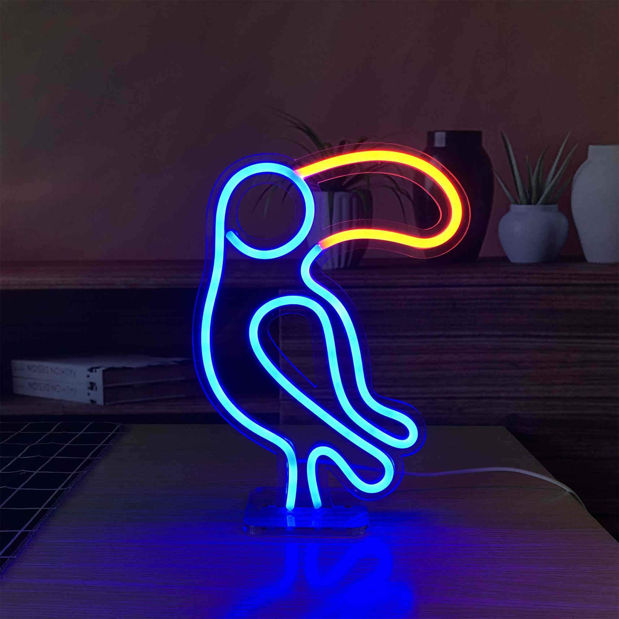 Parrot Small LED Neon Sign Lights