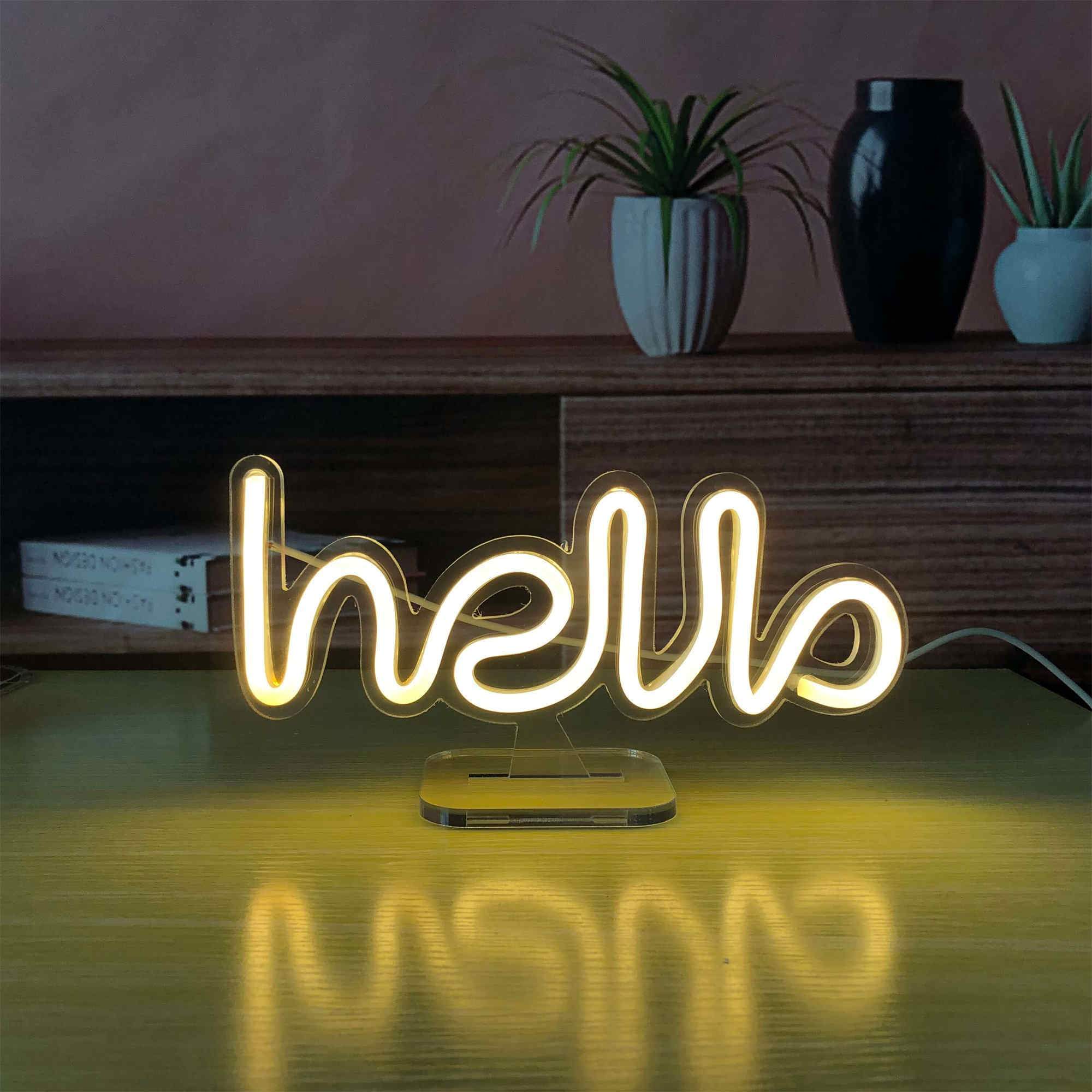 Hello LED Neon Sign Lights