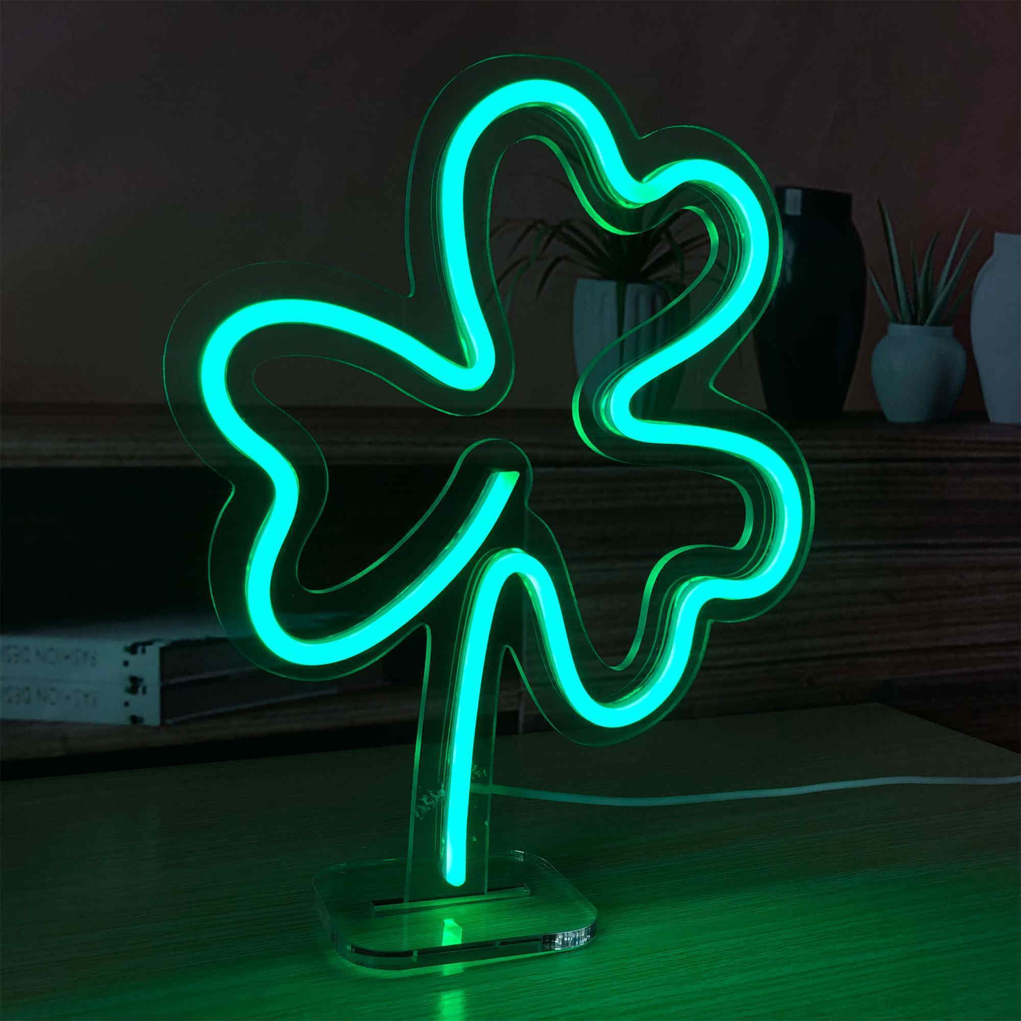 Clover Small LED Neon Sign lights