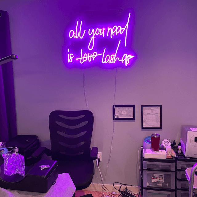 All You Need Is Lashes Neon Sign